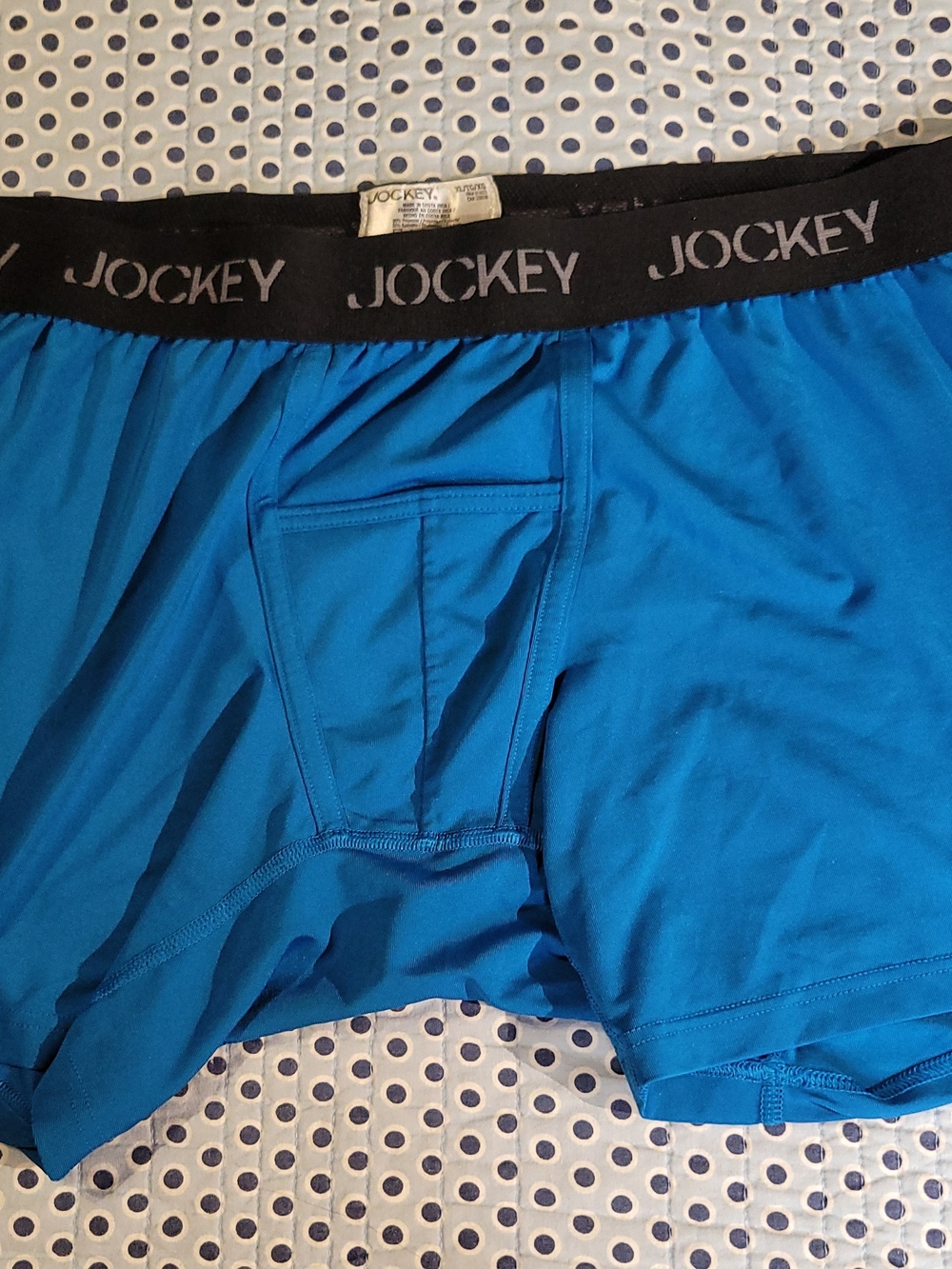 Jockey Men’s Bright Blue Boxer Briefs with Black Logo Waistband